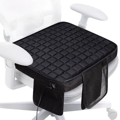Cooling Seat Cushion with Fan, for Dad, 5V2A USB Powered (No Battery), Gel Cooling Seat Pad with 3-Speed Airflow, Plug-in Portable Seat Cushion for Office Chair, Car, Wheelchair