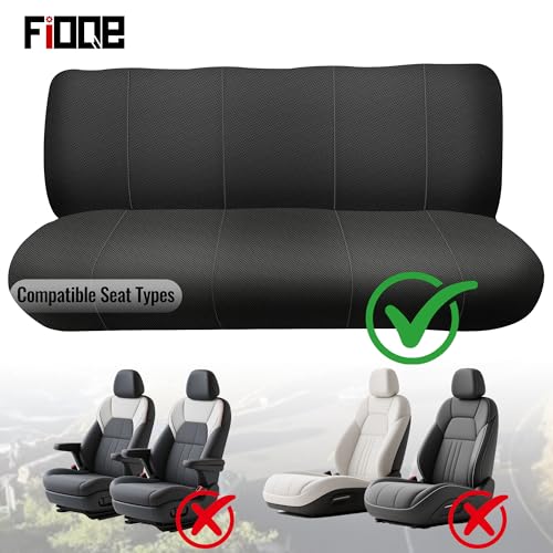 Custom Fit Bench Seat Covers for Chevy 1973-1999 C/K Series Trucks Full Size Classic Trucks, Sandwich Air Mesh Fabric & Soft Foam Lining Without Headrests - Black - size: Heavy-Duty Sandwich Composite Fabric