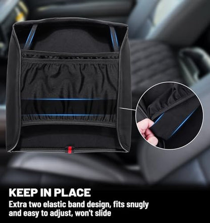 Center Console Armrest Cover for Chevy Chevrolet Silverado/GMC Sierra 2019-2024 2025, Tahoe & Suburban & Yukon 2021-2025, PU Leather Middle Console Cover Protector Pad, Truck Interior Accessories - style: Bucket Seat 2019+