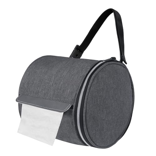 Hanging Toilet Paper Holder Cat Proof Roll Tissue Storage Waterproof and Portable Paper Container with Adjustable Strap Reusable Roll Tissue Organizer for Camping Bathroom Kitchen Travel, Gray - color: Grey