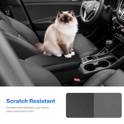 Autorder Center Console Cover for Nissan Sentra 2020 2021 2022 2023 2024 2025 Accessories Carbon Fiber Armrest Cover Anti-Scratch Middle Console Pad Leather Armrest Protector - size: 20-25 Nissan Sentra