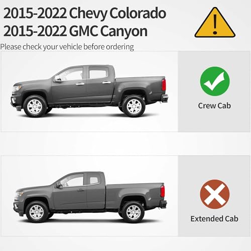 OEDRO Floor Mats Fit for 2015-2022 Chevy Colorado Crew Cab/GMC Canyon Crew Cab, Unique Black TPE All-Weather Guard Includes 1st and 2nd Row: Front, Rear, Full Set Liners - style: 2015-2022 Colorado 1st & 2nd