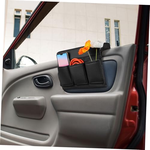 Luxshiny Car Armrest Organizer Multi Functional Door Storage Support Luxurious Cushion for Car Interior Convenient Phone Key Holder Easy to Clean Design
