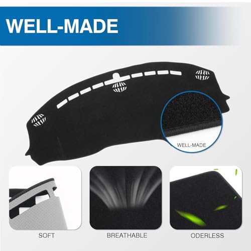 KUST Black Dash Cover for Dodge Challenger 2015-2022 2023 2024 Left Hand Driving Non-Slip Dashboard Cover Interior Accessories for Dodge Challenger Custom Fit Dash Mat Sunshade No Glare - size: 59.45''×24.41''(Dodge Challenger 15-24）