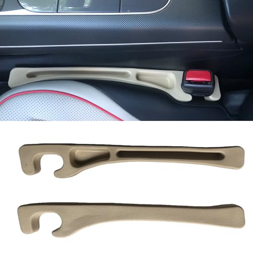 Car Seat Gap Filler Accessories,Storage Organizer Fit Car SUV Truck Fill The Gap Between Seat & Console Vehicle Console Side Pockets (Beige) - color: Beige