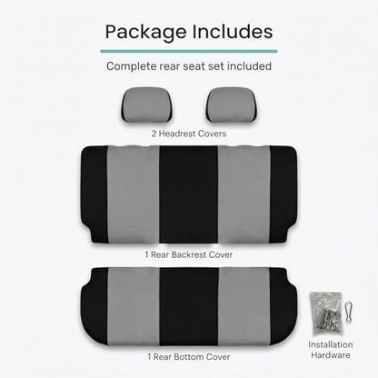 FH Group Automotive Solid Bench Car Seat Cover Flat Cloth Rear Set, Easy to Install – Universal Fit for Cars Trucks & SUVs (Gray) FB050012 - color: Gray