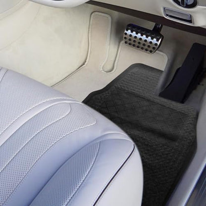 Ciieeo Car Floor Mats 4pcs Set Waterproof PVC Auto Floor Protection Mats Non-Slip Sturdy Front and Rear Seat for Seasons