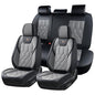 Huidasource Leather Car Seat Covers Full Set, Full Coverage Universal Fit for Most Cars SUVs Trucks, Easy Install with Velcro, Airbag Compatible, Retains Seat Functions & Cupholders, Black & Gray - color: FS: Black&Gray, size: Full Set