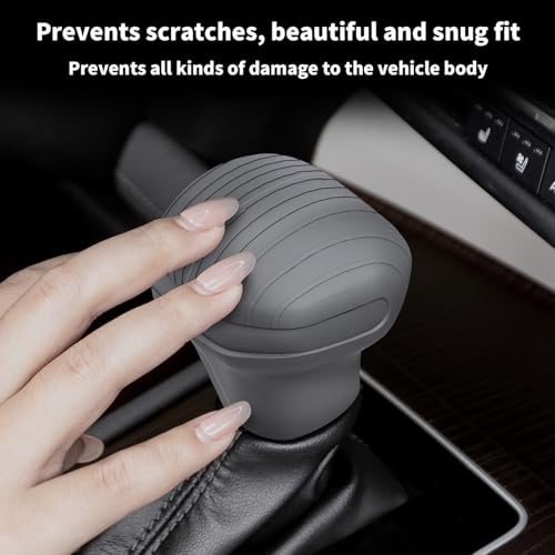 Gear Shift Knob Cover for Toyota Sienna 2021-2026 Silicone Center Console Gear Shift Head Protection Compatible with LE/XLE/XSE/Woodland Edition/Limited/Platinum(Gray) - size: Gear Shift Knob Cover
