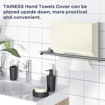 Acrylic Hand Towel Box Cover Compatible with Kleenex Disposable Hand Towels Wall-Mounted Paper Towel Dispenser Suitable for Tabletop, Bathroom, Car, and Office Use Valentine's Day Gifts (Beige) - color: Beige