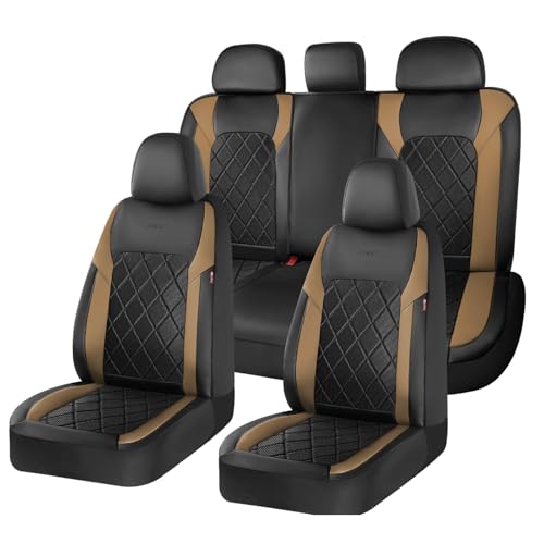 Coverado Car Seat Covers, Seat Covers Full Set, 5 Seats Automotive Seat Cover, Mesh Breathable Seat Protectors, Universal Fit for Most Cars - color: Black_Gold, size: FullSet