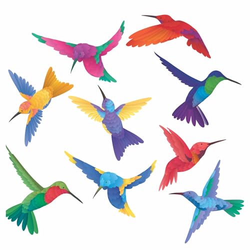 9-Pack Watercolor Hummingbird Window Clings for Glass Safety on Windows, Doors and Transparent Panels. Window Decals to Prevent Bird Strikes on Glass. Made in America. - size: 9 Count Watercolor Hummingbirds