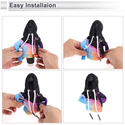 1 Pc Universal Gear Shift Knob Cover Automotive Manual Stick Shifting Handle Protector Flower Hoodie Style Black,Pink Polyester