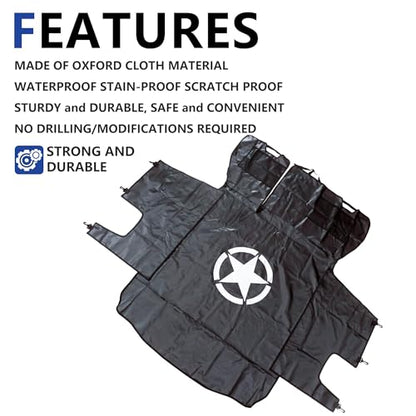 Dog Cargo Liner for Jeep, Pet Cargo Trunk Liner Mat Cover for 2007-2025 2026 Jeep Wrangler Accessories JK JL Unlimited 4 Door, Waterproof Oxford, Star