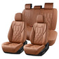 Huidasource Seat Covers Full Set, Universal Fit for Most Cars SUVs Trucks, Full Coverage Leather Automotive Seat Cover, Airbag, Cupholder Compatible, Seat Function Retain, Velcro Adjustable, Brown - color: FS: Brown, size: Full Set