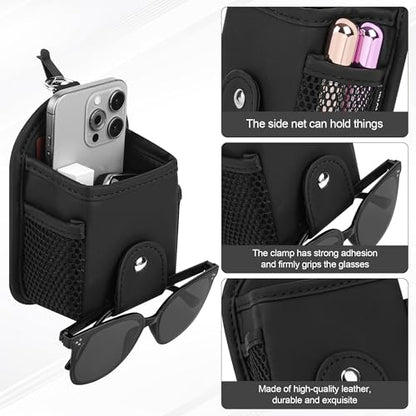 JEYODA Car Air Outlet Storage Bag, Vehicle Dashboard Pocket for Phone Power Pank Keys Money Cards, Double-Layer Storage Bag, Glasses Bag Storage Bag, Car Accessories