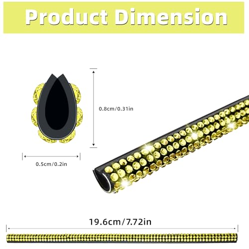 NBTEPEM Bling Car Air Conditioner Decoration Strip for Vent Outlet, 10 PCS Universal Rhinestone Car Vent Outlet Trim Decorations, Bling Interior Accessories for Women and Girls (Yellow) - color: Yellow