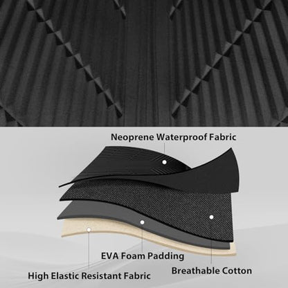 CAR PASS Waterproof Car seat covers Front Seats covers Neoprene Wetsuit, All-Weather Non-Slip Durable, Universal Fit for SUV Sedans Trucks Vans Automotive, Armrest Airbag Compatible, 3D Emboss 2 Black - color: ALL Black-Front Seat, size: Two Front