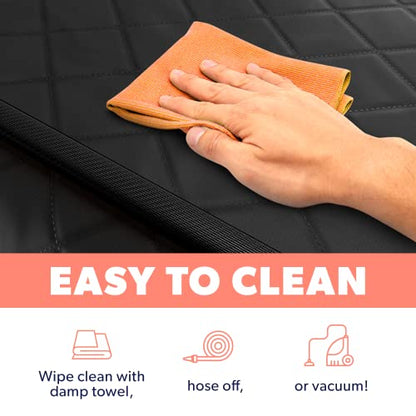 Black Car Rear Seat Cover for Dogs, Durable Waterproof & Scratch Resistant Vehicle Backseat Protector, Nonslip Dog Accessory & Pet Protection for Back Seats, Machine Washable