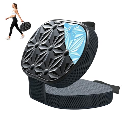 Foldable Gel Enhanced Memory Foam Seat Cushion with Cooling Layer – Portable Travel Airplane Seat Cushion, Stadium Seat Cushion, Compact Bleacher Pad with Carry Handle for Camping, Outdoor & Office - color: Black Leather