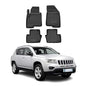 OMAC Floor Mats for Jeep Compass 2011-2016 Car Mats All Weather 3D Custom Fit Rubber Mat Waterproof Odorless TPE Floor Liners Laser Measured Non-Slip (Black)