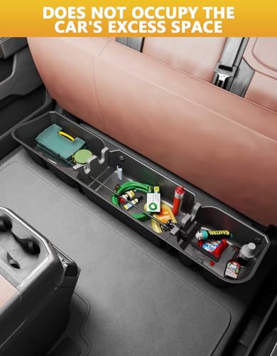 Tuyoung Under Seat Storage Boxes Compatible with 2015-2026 Ford F-150 F150 SuperCrew Cab, 2017-2026 F-250/F-350/F-450/F-550 Super Duty, Heavy Duty Rear Truck Under Back Seat Box Organizer Cargo Box - size: 15-26 Ford F150 & 17-26 F250 F350 F450 F550