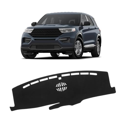 KUST Black Dash Cover for Ford Explorer 2020-2025 2026 (XLT, Limited, ST, Platinum) (2025:Active, ST-Line, ST, Platinum) Dashboard Cover Polyester Non-Slip Car Accessories for Explorer No Glare - size: 61.2''×18.8'' (Ford Explorer 20-26)