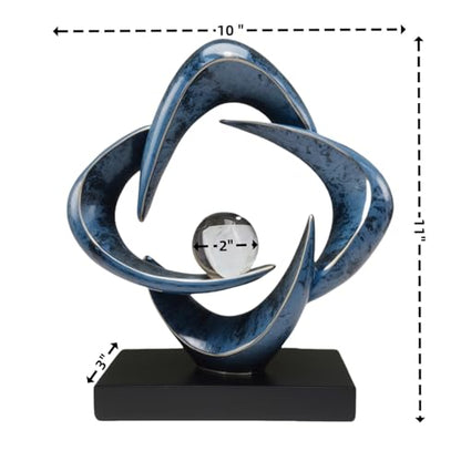 Abstract Sculpture Art Home Decor Accents Modern Decorative Objects for Living Room Shelf Coffee Table TV Stand Cabinet Office Decor Accents (Blue)