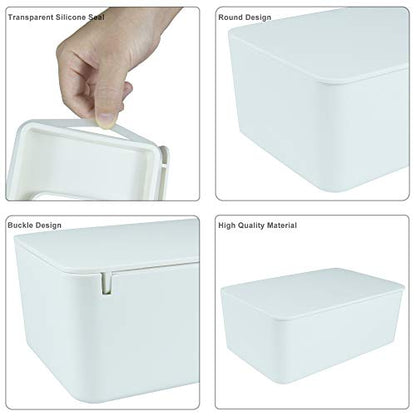Diaper Wipes Dispenser, Tissue Storage Box Case, Wet Wipe Dispenser Holder with Lid for Home, Office, Cars (White) - color: White