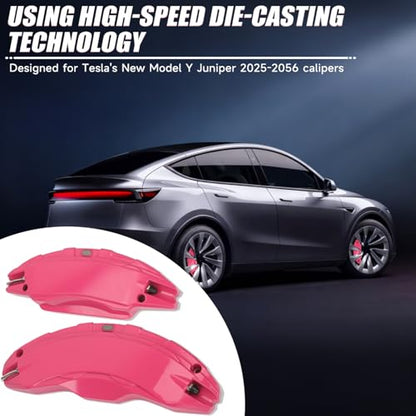 Brake Caliper Covers Compatible with Tesla Model Y Juniper 2025-2026, 19 20 Inches Front and Rear Brake Wheel Hub Brake Caliper Covers 4 Pcs For Model Y Juniper Accessories Beetroot Purple - color: Beetroot Purple