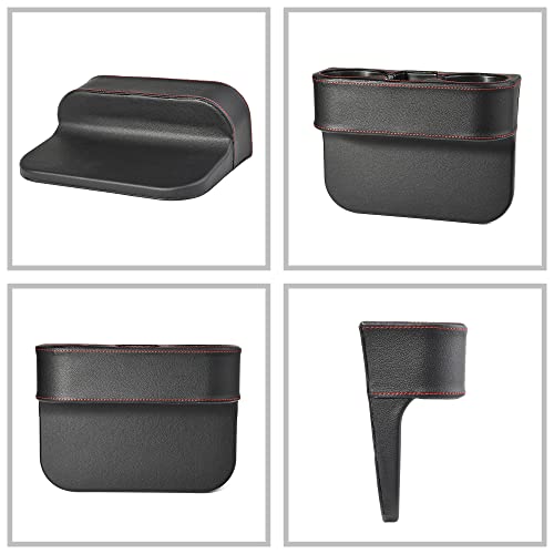 Black Multifunctional Car Cup Holder Car Seat Organizer Gap Filler Bottle Phone Storage Organizer - color: Black