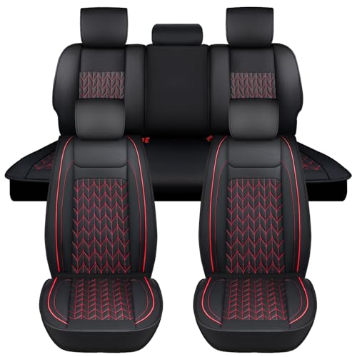 Nilight Car Seat Covers Custom Fit 2009-2024 Ram 1500 and 2010-2024 2500 3500 Crew Cabs Mega Cab Waterproof Faux Leather Cushion for Pickup Truck (Full Set, 2 Front and 3 Rear Seats) - color: Full Sets 5 Seat, style: Dodge Ram 2009-2024