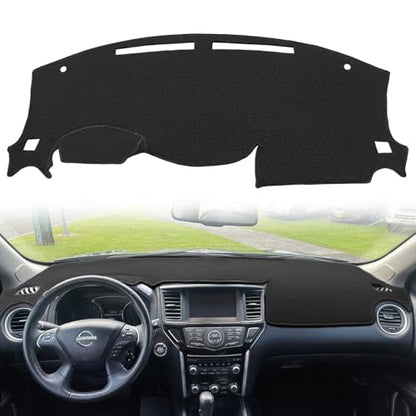 Dash Cover Mat Custom Fit for Nissan Pathfinder Dashboard Cover Pad Carpet Protector(Black) F157 - color: black