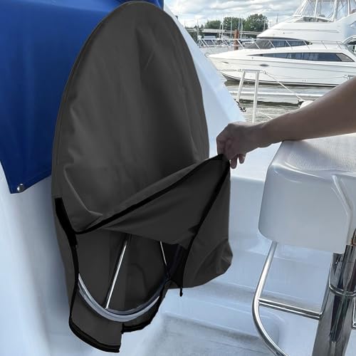 SavvyCraft Waterproof Boat Steering Wheel Covers, Heavy Duty Solution-Dyed 600D Fade-Resistant UV Protection Sailboat Yacht Marine Steering Wheel Protector Case, Vecro and Zipper Closure Black 36" - color: Black, size: 36" Wheel Diameter