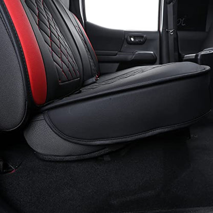 Tomatoman Tacoma Seat Covers Customized for 2005-2025 2026 Sport Extended Access Cab Pickup Truck, Waterproof Faux Leather Car Cushions(Rear Seat, Black-Red) - color: Rear Seat/Black-Red
