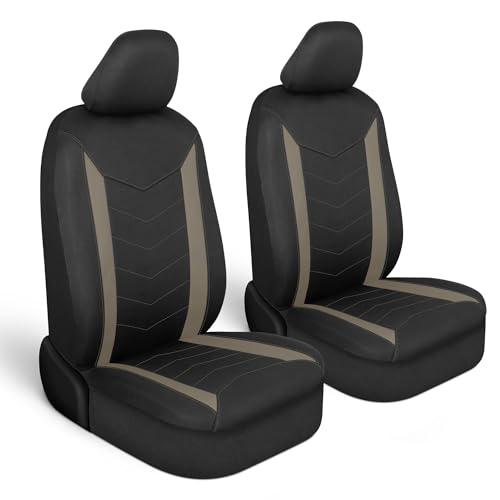Motor Trend SpillGuard 2 Beige Seat Covers for Cars & Seat Covers for Trucks - Neoprene Lining Waterproof Car Seat Covers Front Seats Only - SUV Seat Covers Protector - Forros para Asientos de Carro - color: Beige, size: Front Seat Covers