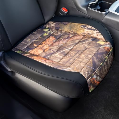 Mossy Oak Camo Car Seat Covers, Padded Bottom Seat Cushion Cover with Bottom Wrap-Around & Anti-Skid; for Cars SUV Truck Minivan, Front Seat Protector, Heavy Duty Denier with Storage Pocket, 2 Pack - color: Truck Seat Cushion A