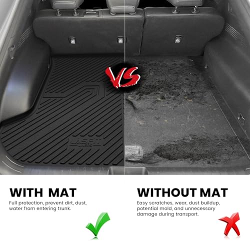 LASFIT Cargo Mat for Kia EV6 2024 2023 2022, All Weather TPE Custom Fit Easy Clean Car Trunk Mat for Kia EV6 2022-2024 Cargo Liner, Black - size: 3)For Kia EV6 | 2022-2024 | Cargo