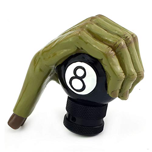 MT Gear Shifter Handle, Car Shift Stick Knob Green Devil Hand Griping Black Billiard Ball Style Fit Most Manual Automatic Transmissions