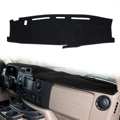 Dashboard Cover Custom Fit for Ford Econoline E150 E250 E350 E450 Super Duty Wagon Cargo Van 2009-2015,Dash Cover Mat Pad Carpet Protector (Black) - color: 2009-2015 Black