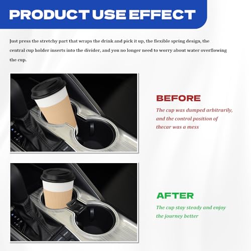 Cup Holder Insert Divider, Car Cup Holder Insert, Drink Holder Insert Replaces 55618-0E170-C0, Car Accessories Center Console Cup Holder Divider Compatible with Toyota Highlander 2014-2019