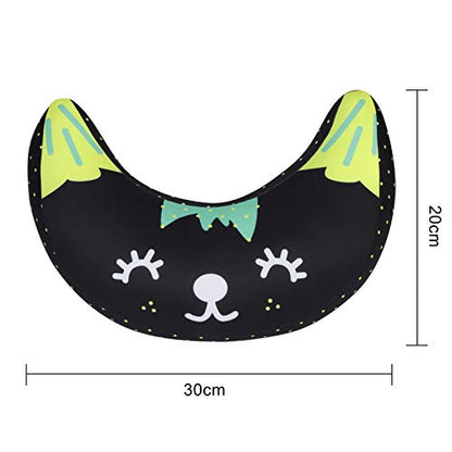Kids Car Seat Travel Neck Pillow Soft Neck Support Cushion Car Seat Belt Cover Cushion Pillow Car Seatbelt Shoulder Pad Head Neck Support Pillow Seat Strap Pillow for Car Airplane Pushchair Travel - color: Black