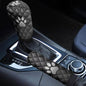Dog Paw Print Car Handbrake Cover with Gear Shift Knob Covers, Soft Anti-Skid Handbrake Covers with Gear Shift Covers, All Weather Protector, Auto Interior Accessories, Set of 2 - color: Black and Gray - Dog Paw