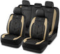 Skechers Car Seat Covers,Luxury Faux Leather Seat Covers,Waterproof Anti Slip Car Seat ProtectorFull Set,Car Accessories Airbag Universal Fit for Most Cars,Vans,Trucks,SUV,Beige