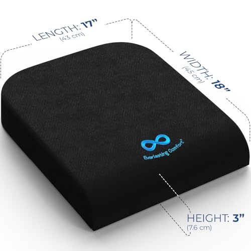 Everlasting Comfort Ventilated Wheelchair Cushions for Pressure Relief - Gel Memory Foam Wheel Chair Seat Cushion Pad for Seniors and Adults & Pain Relief - Soft Non-Slip Cover - Office Accessories