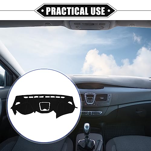 Dashboard Cover Compatible for Hyundai Santa Fe 2013-2018, Non-Slip Polyester Black Dash Cover Mat Dash Board Protector Cover - color: Black