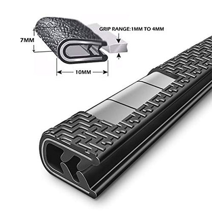 33Ft(10M) Long Car Door Edge Guards, U Shape Edge Trim Rubber Seal Protector Car Door Protection Anti-Collision Rubber Clips Easy to Cut No Need Adhesive Fit for Most Vehicles| Black