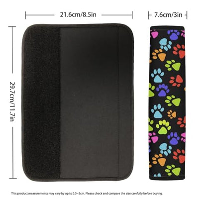 Dreaweet Colorful Dog Paw Print Seatbelt Covers Cute Car Accessories for Women Adults,2 Piece Seat Belt Cover Pad for SUV Car Trucks Sedan,Soft Auto Seat Belt Cover Seatbelt Shoulder Pad Cushions