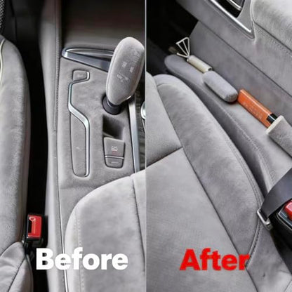 Inflatable Car Seat Gap Filler Strip - 2Pcs Suede Foldable Seat Gap Plug Blocker,Stop Dropping Items,Soft Interior Accessories for All Cars (Gray) - color: Gray