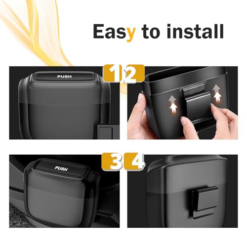 Car Trash Can, Push to Open Hanging Garbage Bin with 30 Trash Bags, Waterproof Leak-proof Large Capacity Storage Can, Portable Supplies Box for Car Sedan Truck SUV (Black) - color: Black